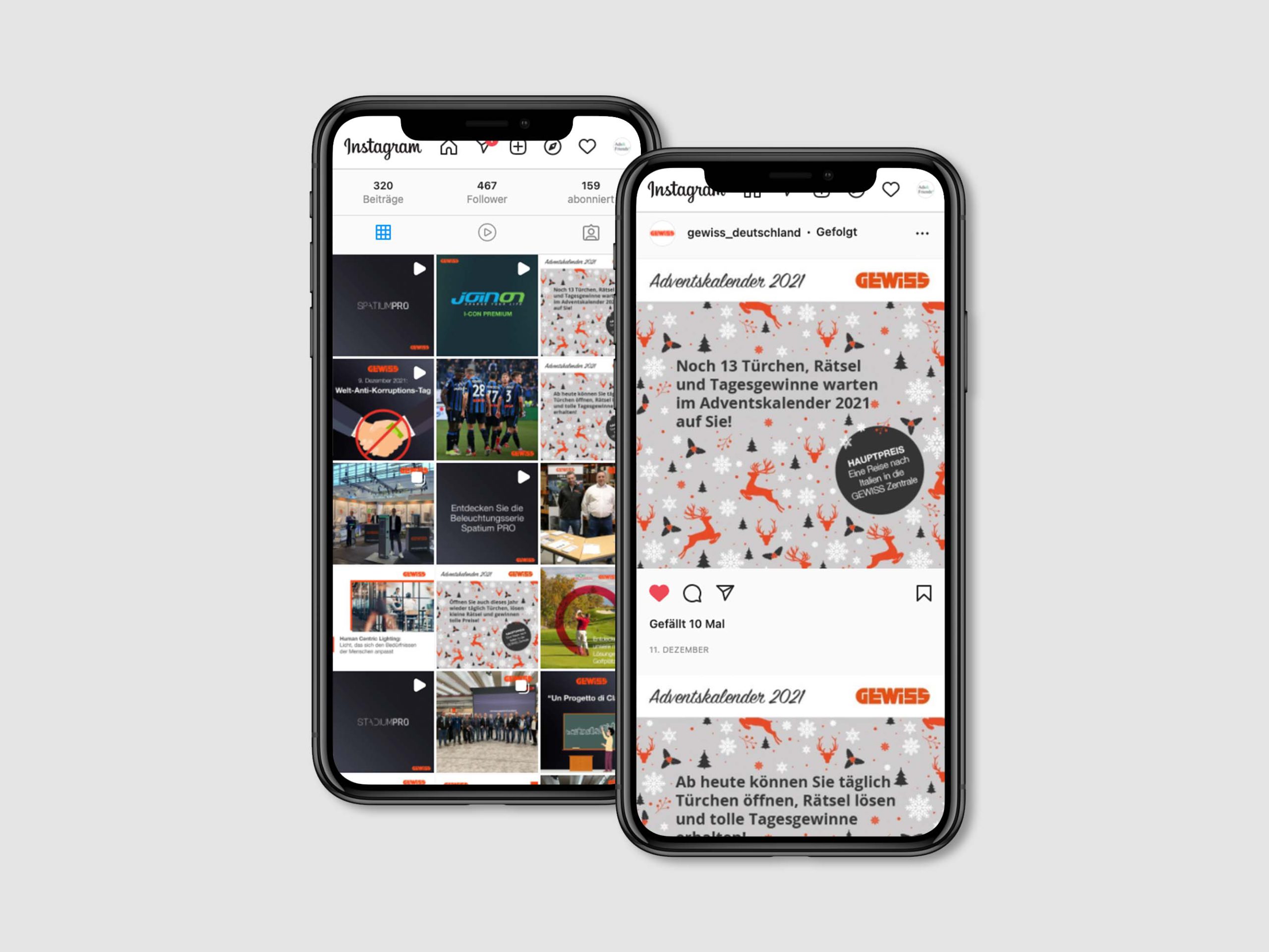 Mockup Darstellung Adventskalender Instagram Posts