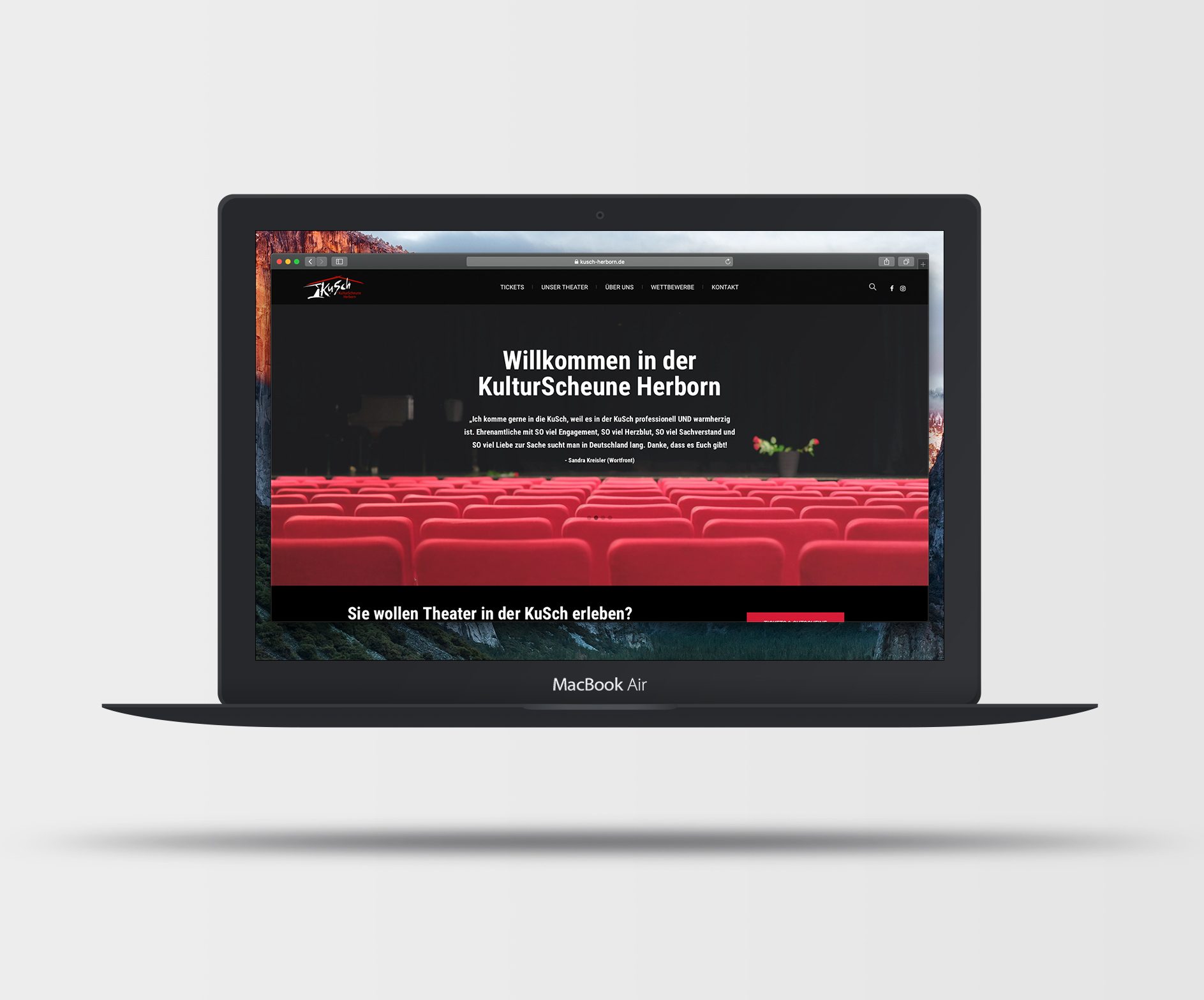 MockUp Webseite Kulturscheune Herborn