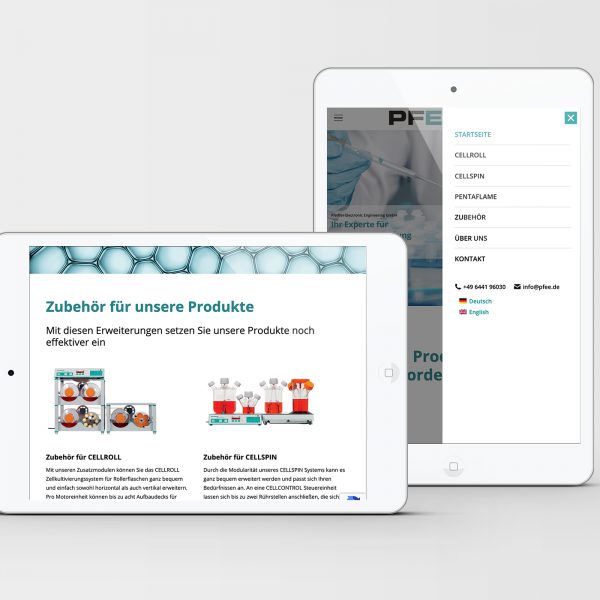MockUp Webseite Pfeiffer Electronic Engineering GmbH