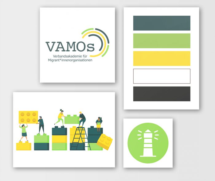MockUp VAMOs Corporate Design Elemente