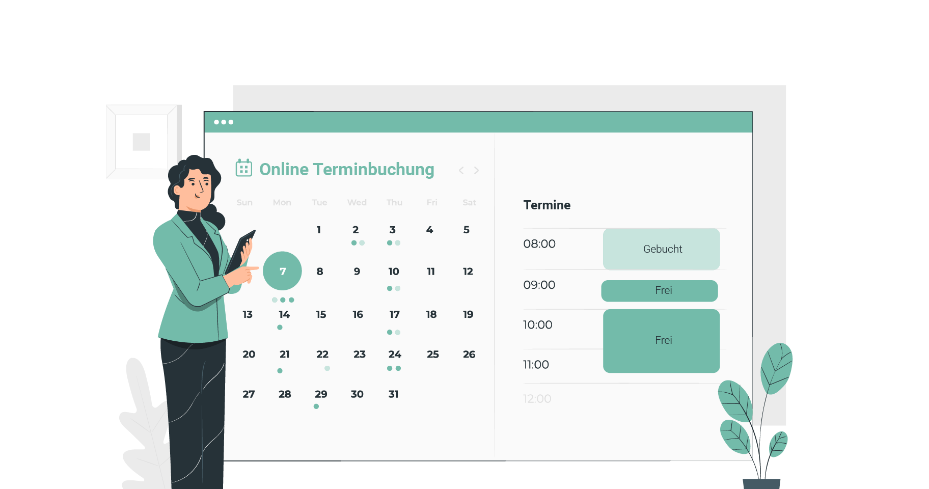 Click & Meet Online Terminbuchung Illustration