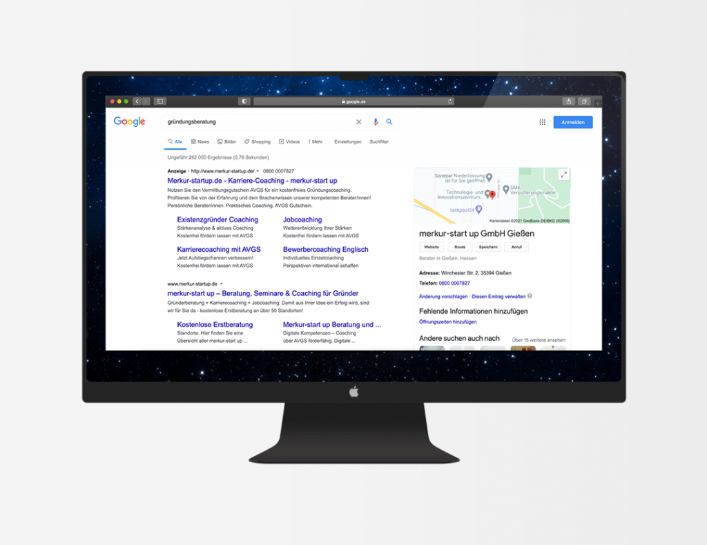 MockUp Google Ads merkur-startup