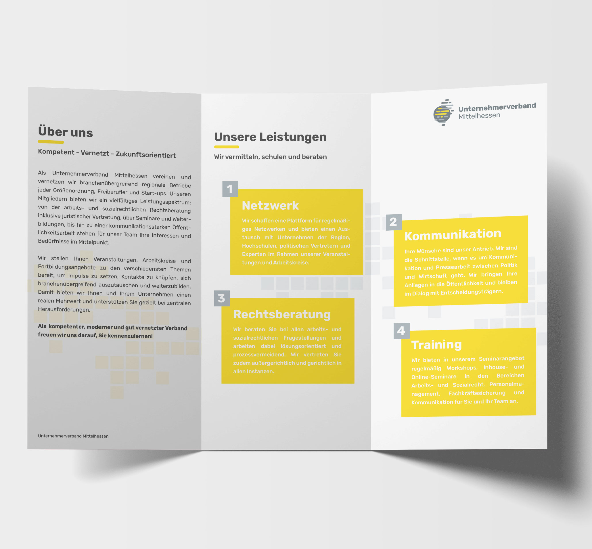 UVM Mockup des Flyers innen