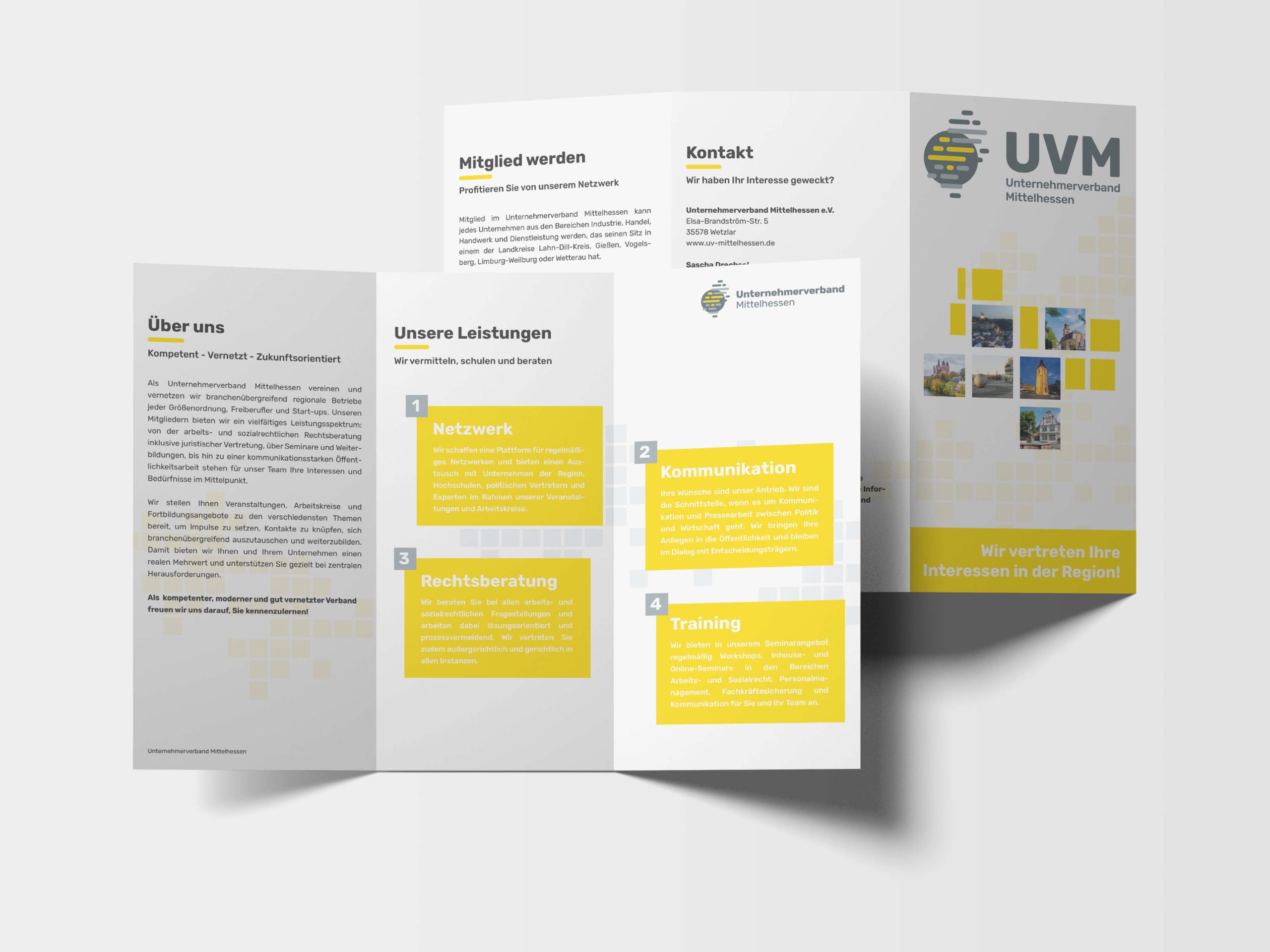 UVM Mockup des Flyers